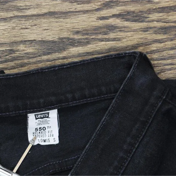 Levi's Womens Vintage Y2K Relaxed Fit Tapered Leg Jeans Black 10 Misses Short - Picture 6 of 7